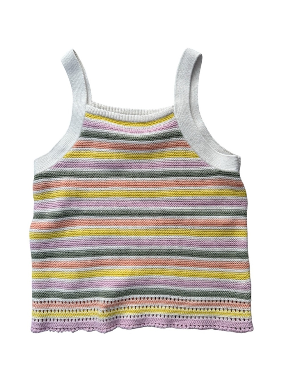 Cat & Jack Pastel Multi Colored Striped Sweater knit Tank Top, girls 10/12